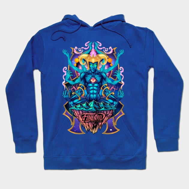 Psychedelic Meditating God Hoodie by FlylandDesigns